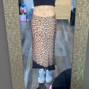 Leopard Print Midi Skirt